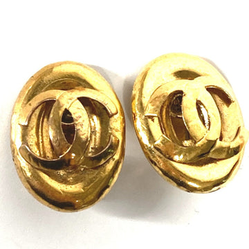Cc Logo Round Clip-On Earrings Gold-Tone