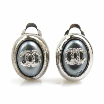 Cc Logo Clip-On Earrings Silver-Tone