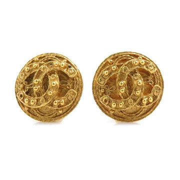 Cc Logo Clip-On Earrings Gold-Tone Metal
