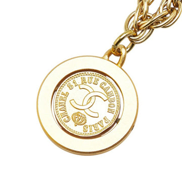 Cc Logo Chain Pendant Necklace Metal