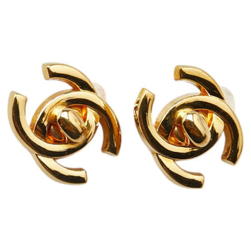 Cc Logo Turnlock Clip-On Earrings Metal