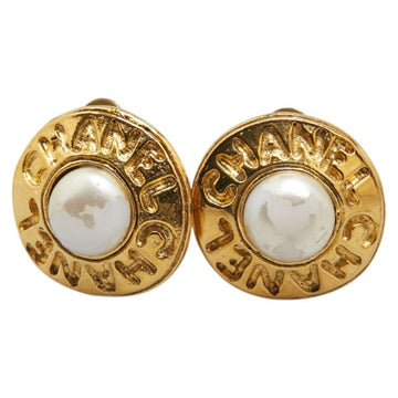 Clip-On Earrings Pearl Gold-Tone