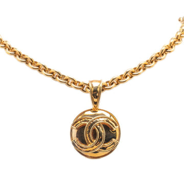 Cc Logo Chain Pendant Necklace Metal