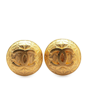 Cc Logo Clip-On Earrings Metal Gold-Tone