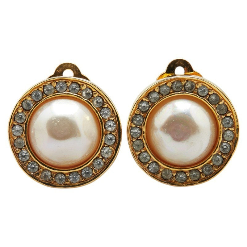 Clip-On Earrings Pearl Gold-Tone