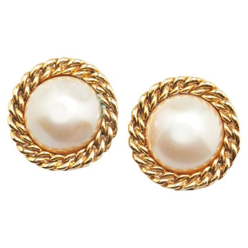 Clip-On Earrings Pearl Gold-Tone