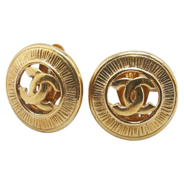Cc Logo Round Clip-On Earrings Metal