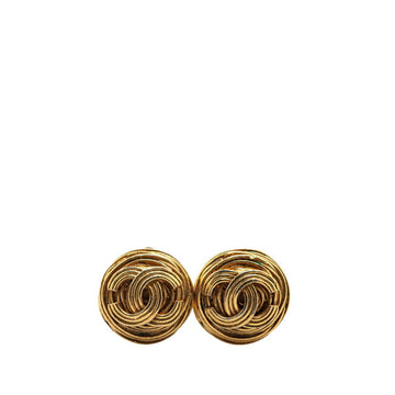 Cc Logo Round Clip-On Earrings Metal