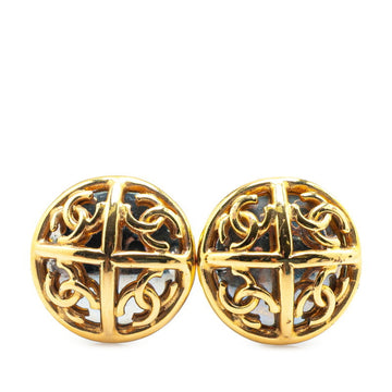 Cc Logo Round Clip-On Earrings Metal