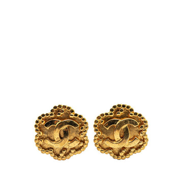 Cc Logo Clip-On Earrings Metal Gold-Tone
