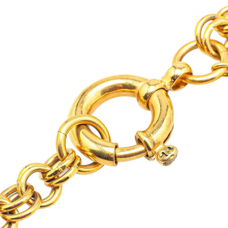 Cc Logo Chain Pendant Necklace Metal