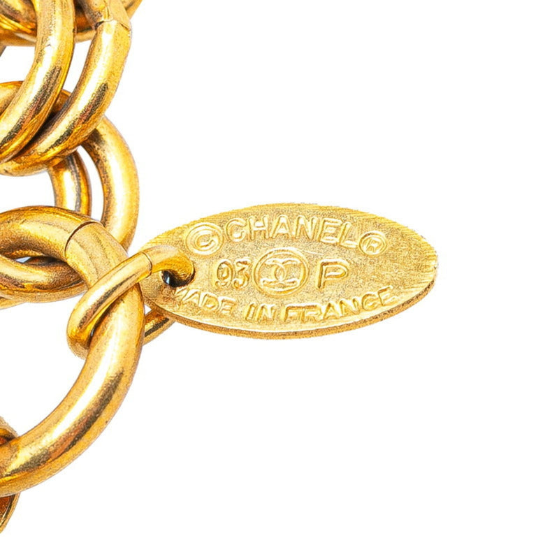 Cc Logo Chain Pendant Necklace Metal