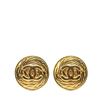 Cc Logo Round Clip-On Earrings Metal