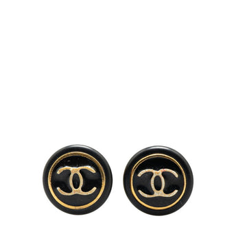 Cc Logo Round Clip-On Earrings Gold-Tone