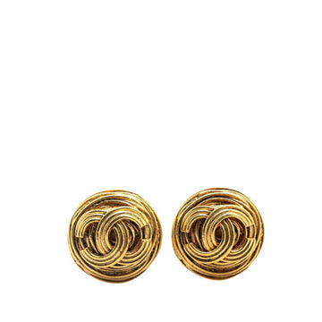 Cc Logo Round Clip-On Earrings Metal