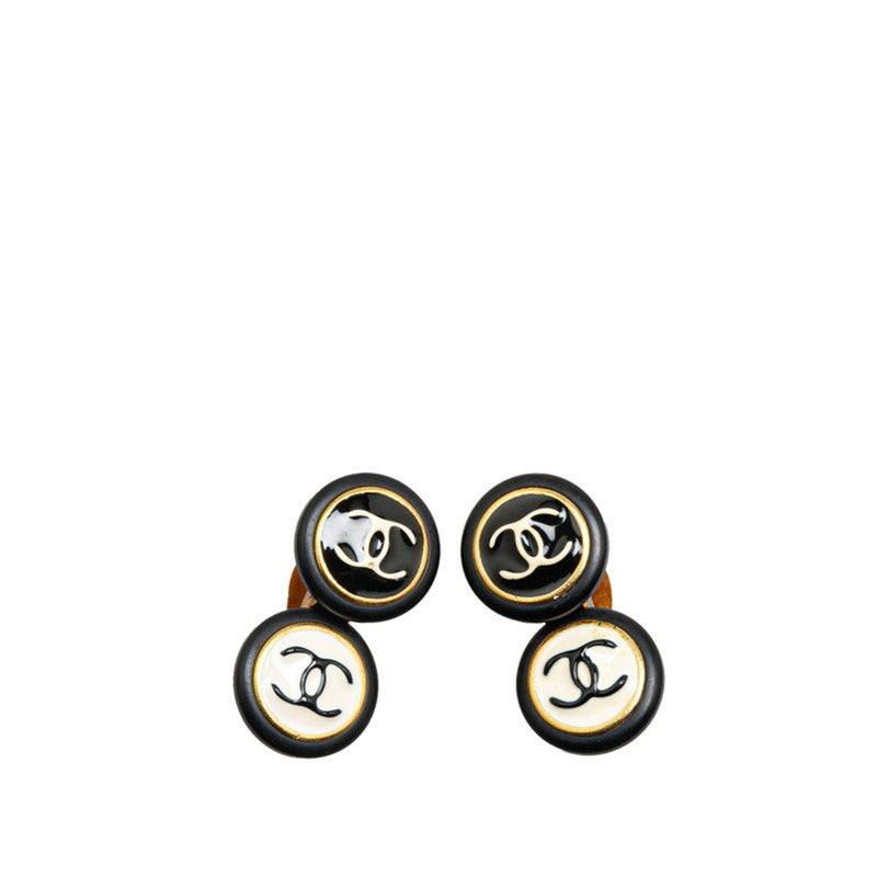 Cc Logo Clip-On Earrings Gold-Tone Metal