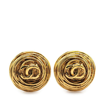 Cc Logo Round Clip-On Earrings Metal
