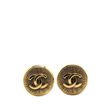 Cc Logo Round Clip-On Earrings Metal