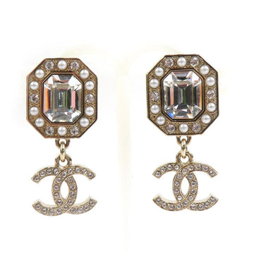 Chanel Cc Logo Earrings Gold-Tone Metal