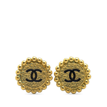 Cc Logo Round Clip-On Earrings Gold-Tone
