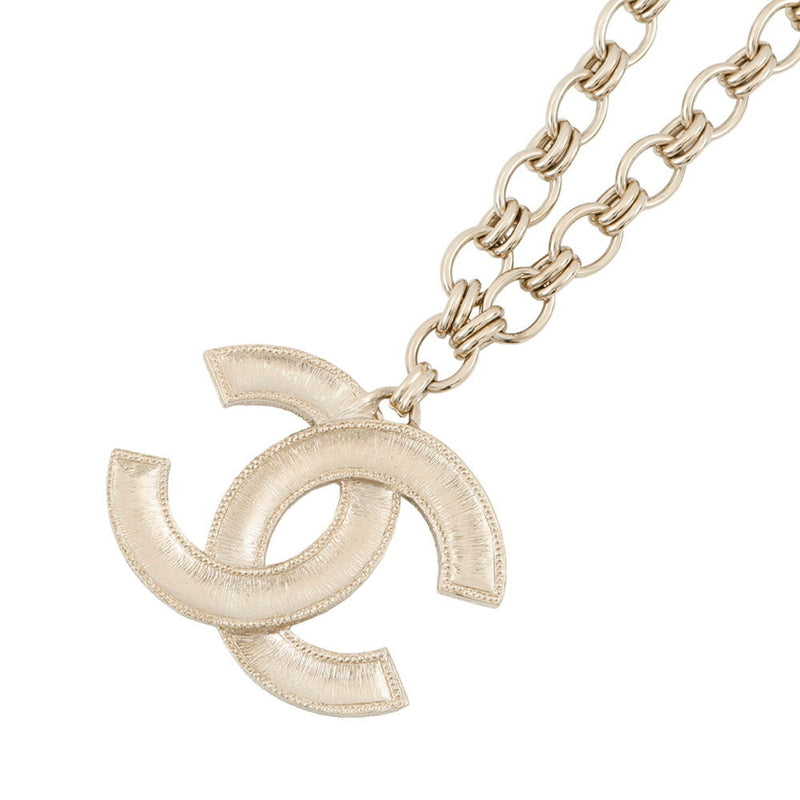 Cc Logo Pendant Necklace Metal