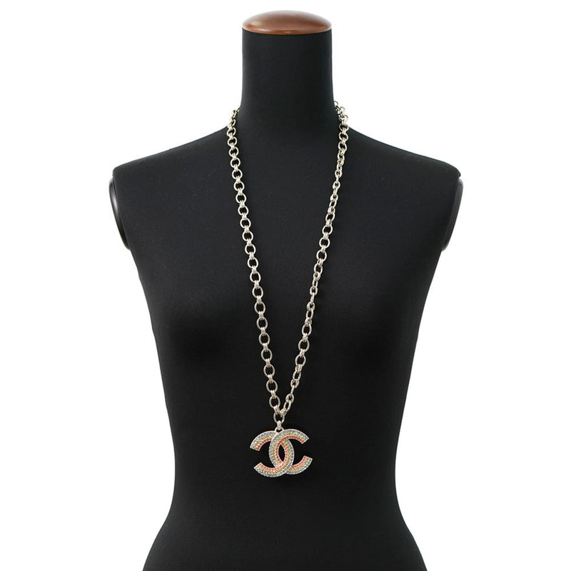 Cc Logo Pendant Necklace Metal