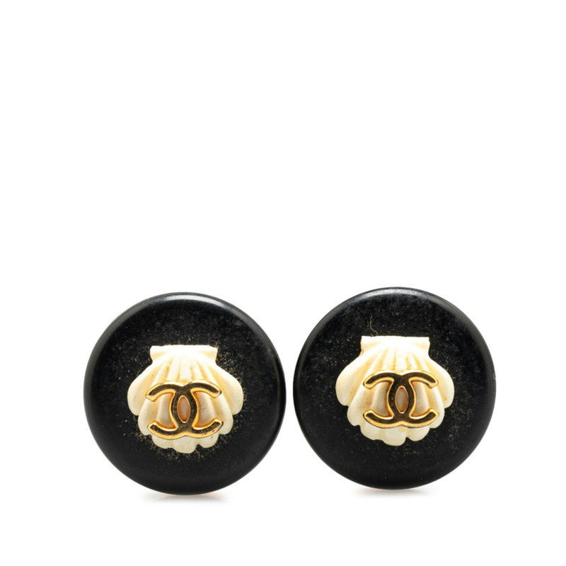 Cc Logo Clip-On Earrings Gold-Tone Metal