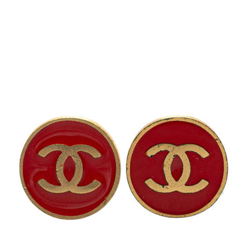 Cc Logo Clip-On Earrings Gold-Tone Metal