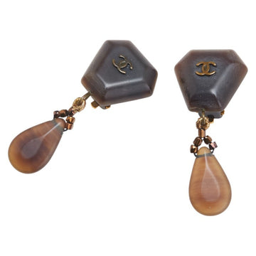 Cc Logo Clip-On Earrings Gold-Tone Metal