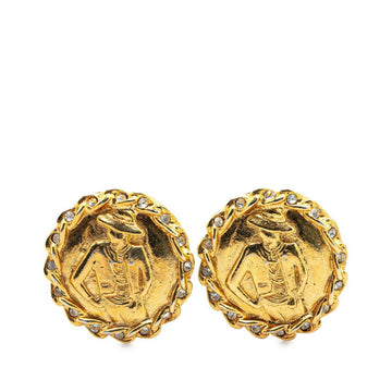 Cc Logo Clip-On Earrings Metal Gold-Tone