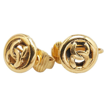 Cc Logo Round Clip-On Earrings Metal
