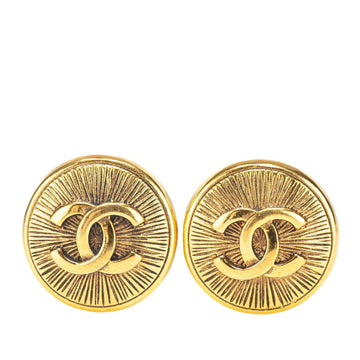 Cc Logo Round Clip-On Earrings Metal