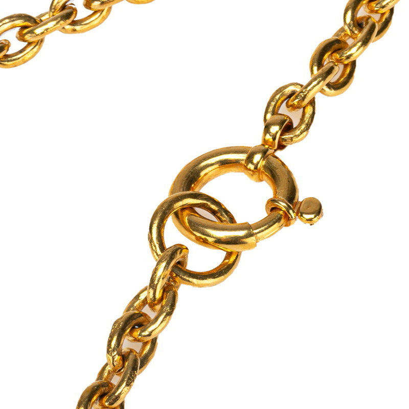 Cc Logo Chain Pendant Necklace Metal