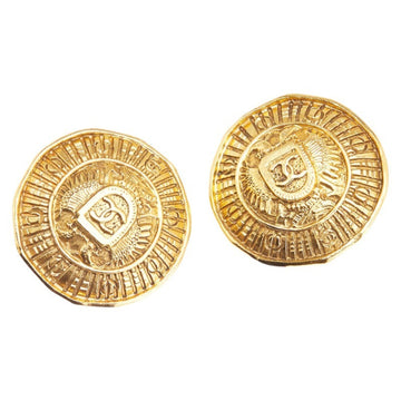 Cc Logo Clip-On Earrings Metal Gold-Tone