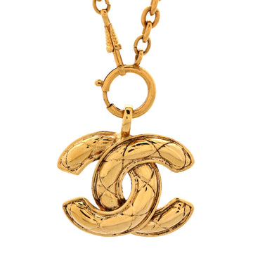 Vintage Quilted Cc Pendant Necklace