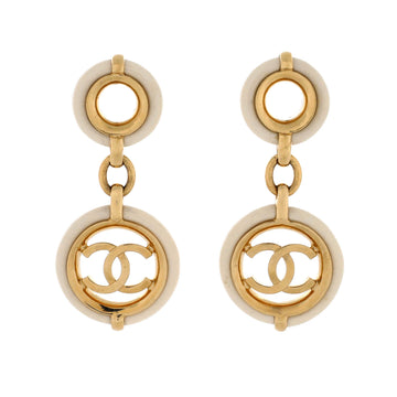 Dangling Cc Circle Drop Earrings Metal