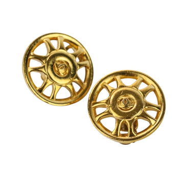 Cc Logo Round Clip-On Earrings Metal