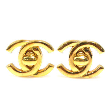 Cc Logo Clip-On Earrings Gold-Tone Metal
