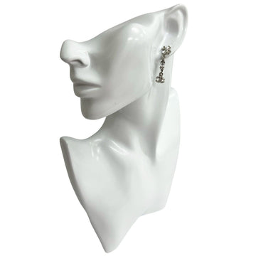 Cc Logo Clover Earrings Silver-Tone