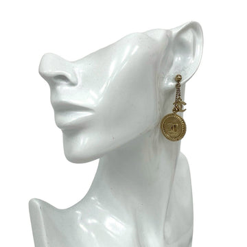 Chanel Cc Logo Earrings Metal Gold-Tone