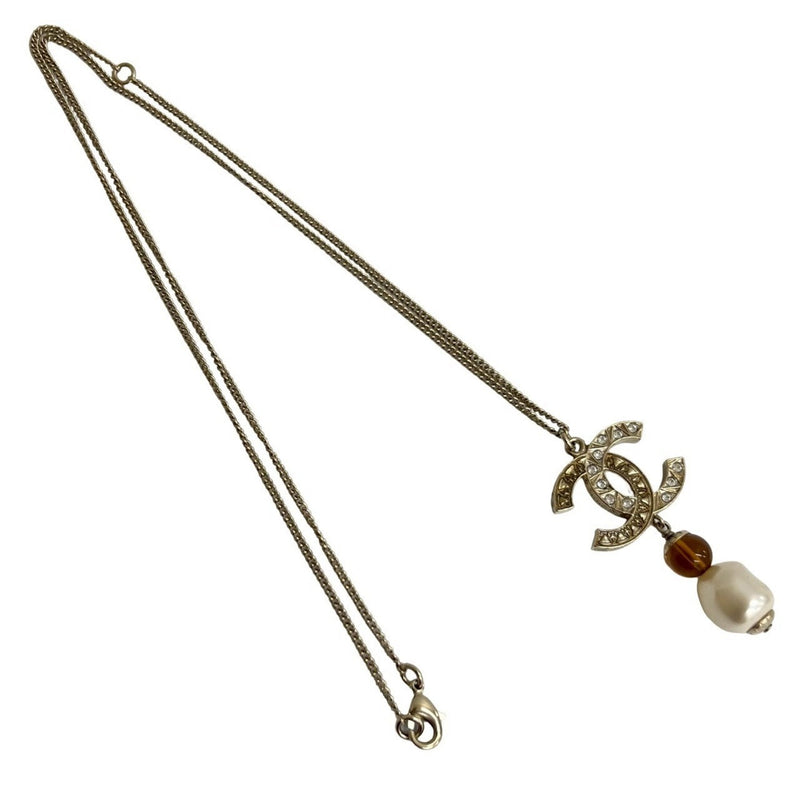 Cc Logo Pendant Necklace Metal