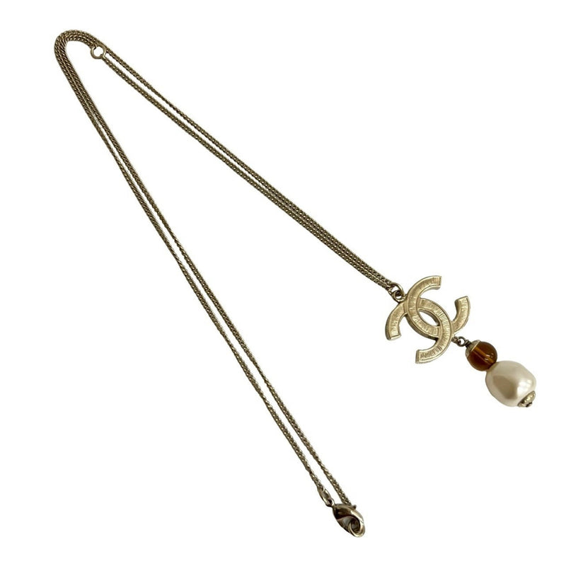 Cc Logo Pendant Necklace Metal