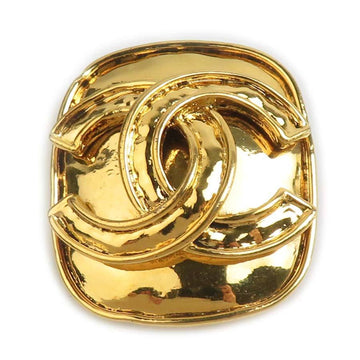 Cc Logo Brooch Gold-Tone Metal