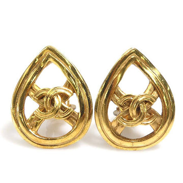 Chanel Cc Logo Clip-On Earrings Gold-