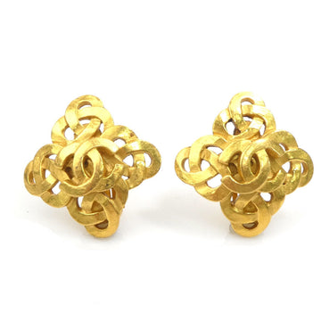 Cc Logo Clip-On Earrings Gold-Tone Metal