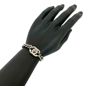 Cc Logo Turnlock Chain Bracelet Silver-