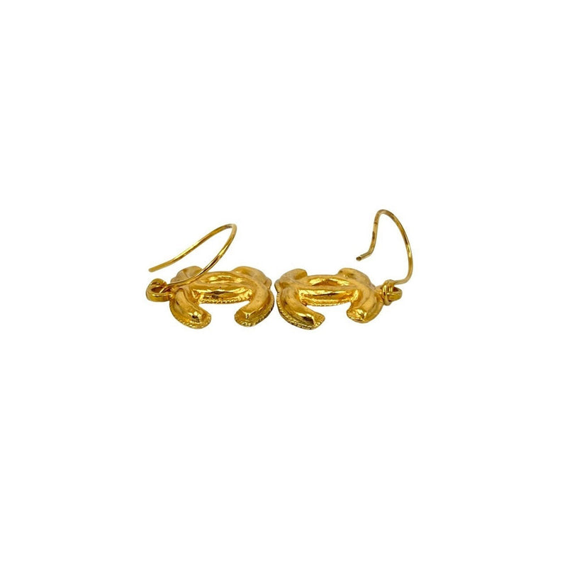 Cc Logo Earrings Metal Gold-Tone
