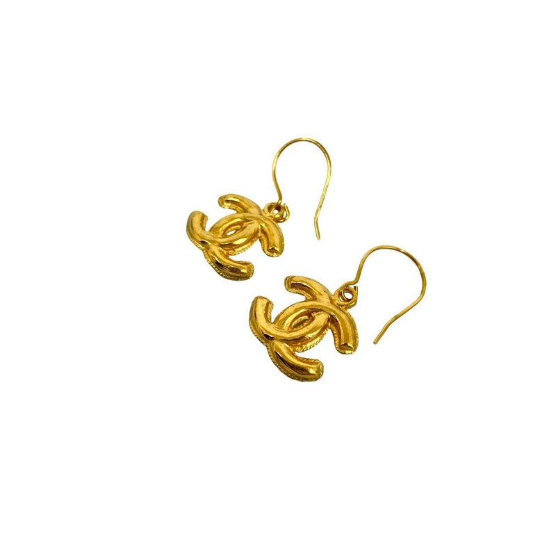 Cc Logo Earrings Metal Gold-Tone