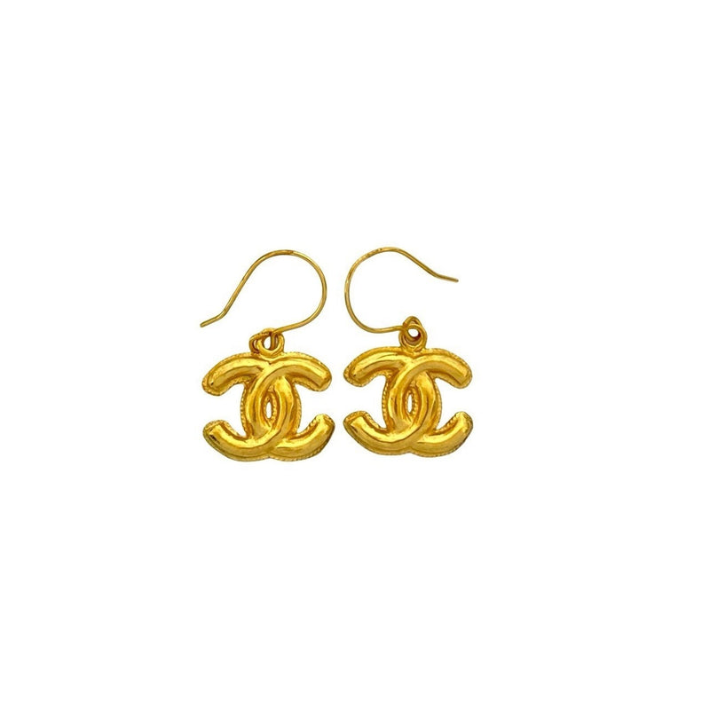 Cc Logo Earrings Metal Gold-Tone