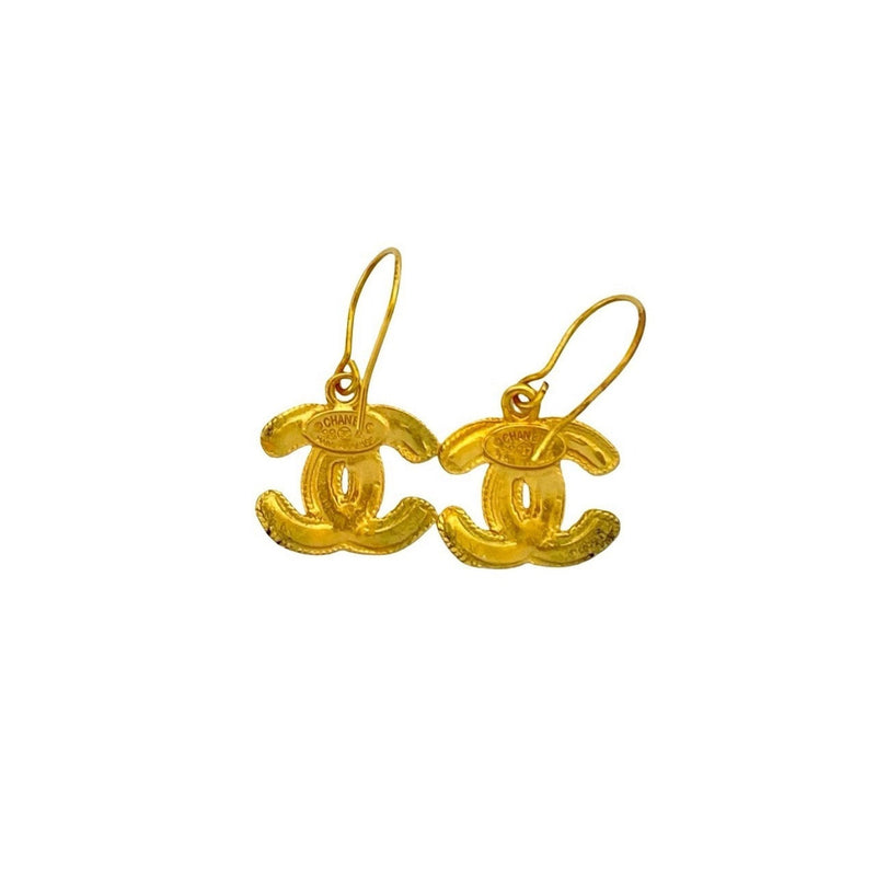 Cc Logo Earrings Metal Gold-Tone